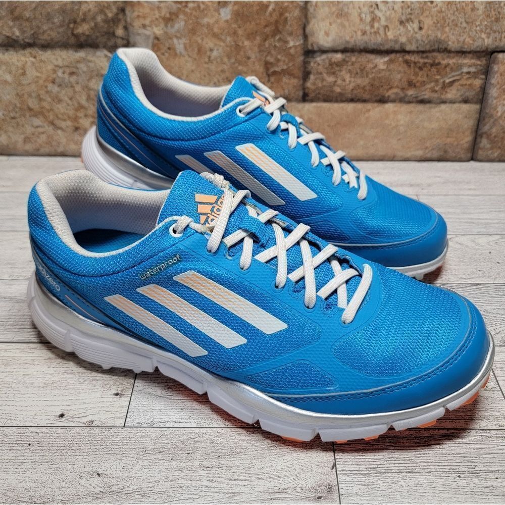 Adidas Adizero Sport II Waterproof Golf Shoes Women's Blue/White/Orange Sz 7